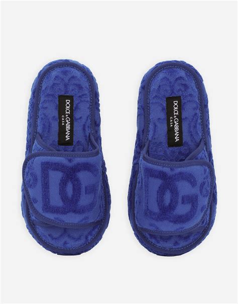 dolce gabbana blue plateau|Terry Cotton Plateau Slippers .